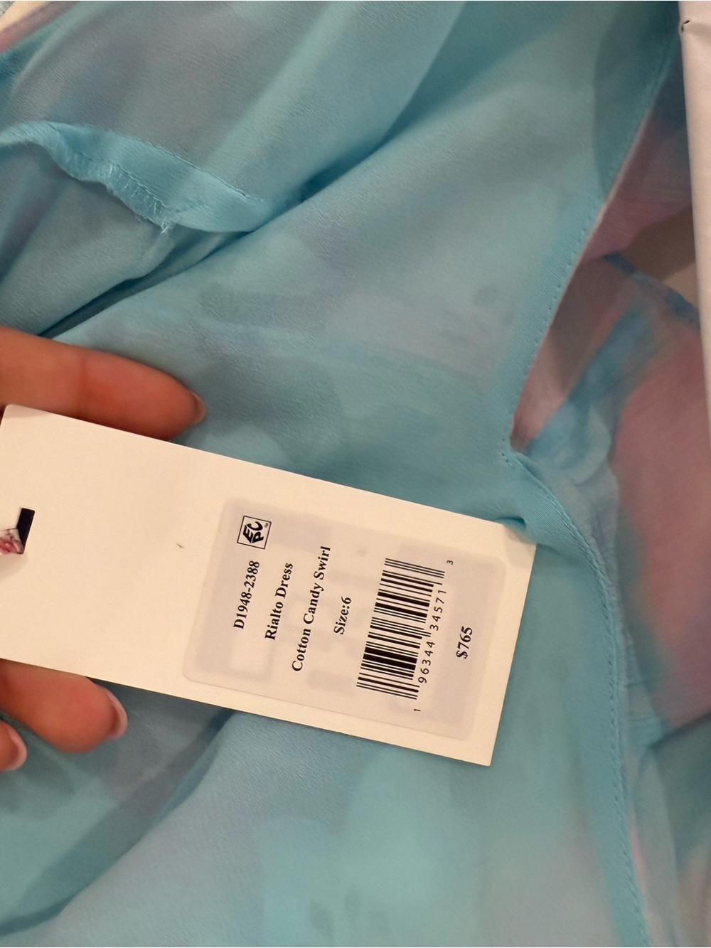LoveShackFancy Pastel Blue & Pink Ruffled Backless Slip Dress - Picture 5 of 5